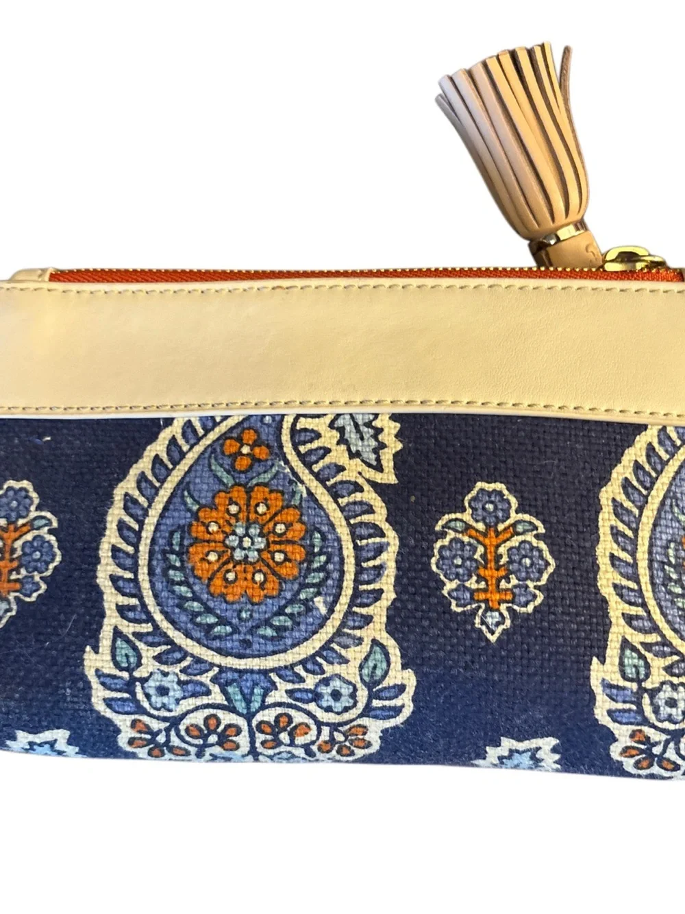 Spartina 449 Lg Canvas Tote & Clutch Yellow Elephant Print and Paisley